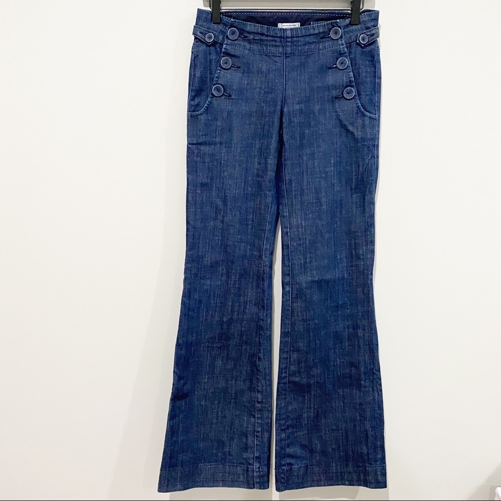 BANANA REPUBLIC Classic Wide Leg Trouser Jean Sailor Style Size 2 Long, 34 inch,